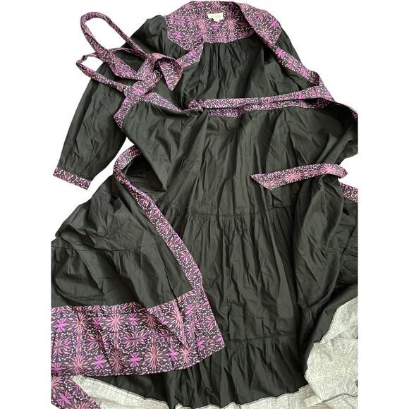 Allison New York Madison Full Wrap Black & Purple Maxi‎ Dress Size Medium - Picture 14 of 14